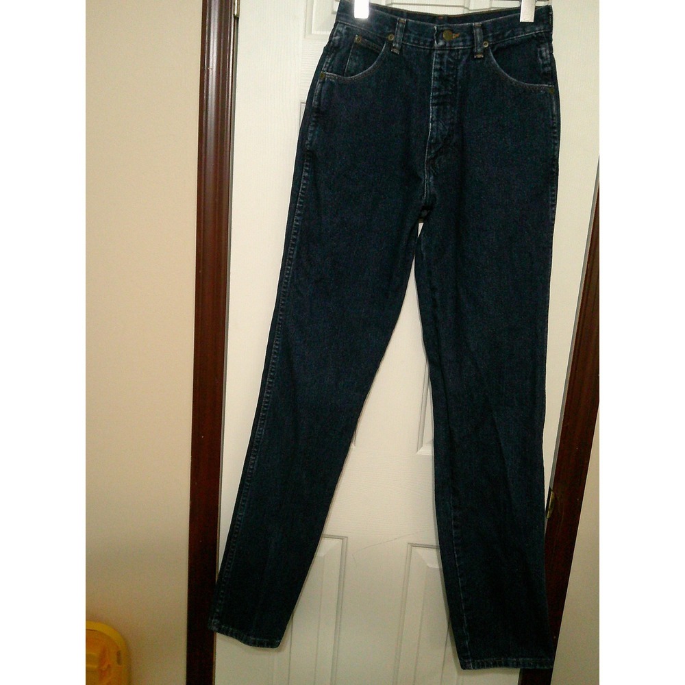 Vintage Wrangler Silver Lake Jeans Womens 5/6x34 High Rise Straight Dark Wash